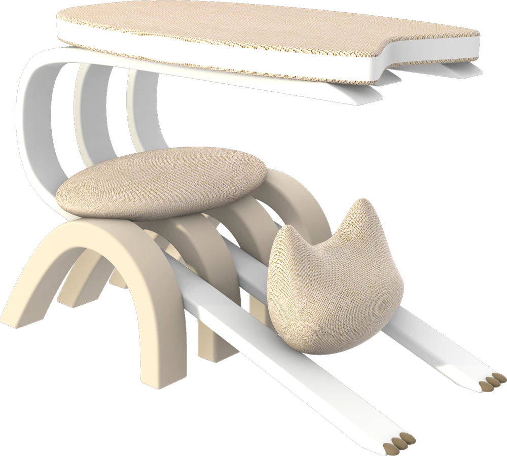 3D model of a playful cat-shaped lounge chair